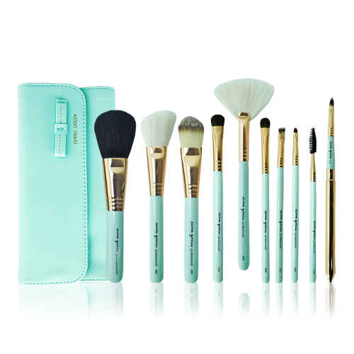 Makeup Brush Set - Tiffany Blue ( 10 pcs )